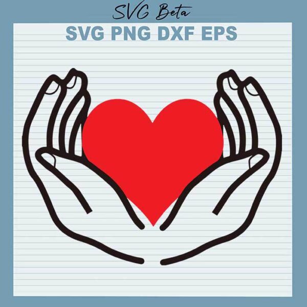 Valentine heart with hand svg