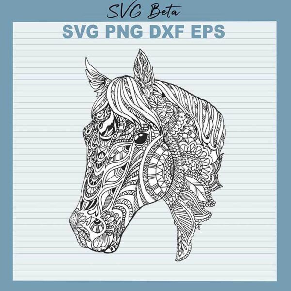 Mandala Horse Face svg
