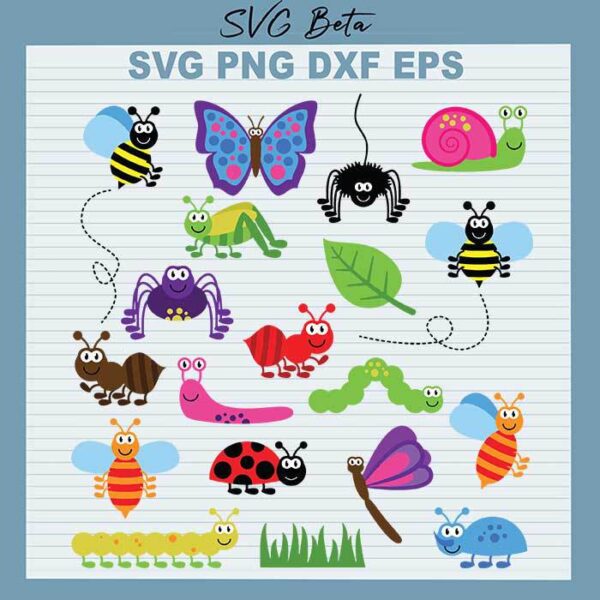 Bee Butterfly Insect Bundle svg