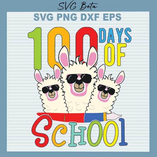 Llama 100 Days Of School Svg