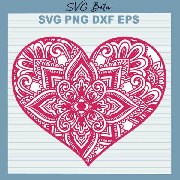 Valentine Mandala Heart svg