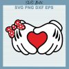 Minnie Mickey Hand Heart Svg