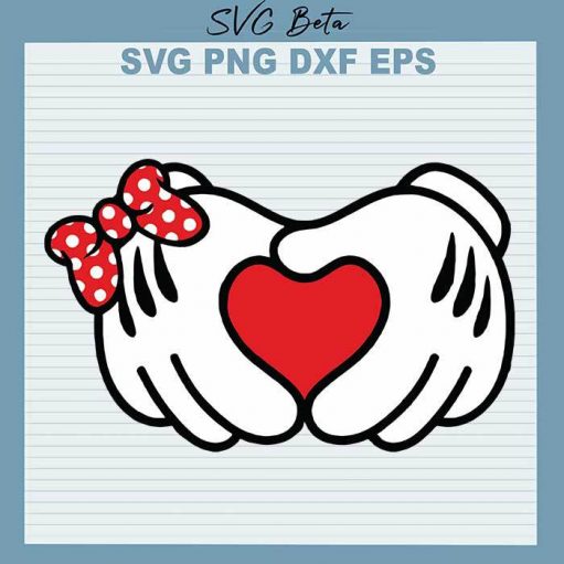 Minnie Mickey Hand Heart svg