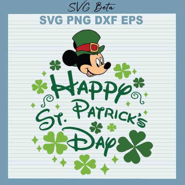 Mickey St Patricks Day svg