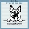 German shepherd dog face svg