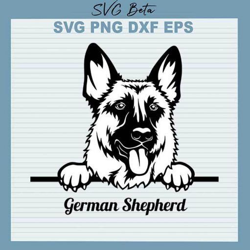 German shepherd dog face svg