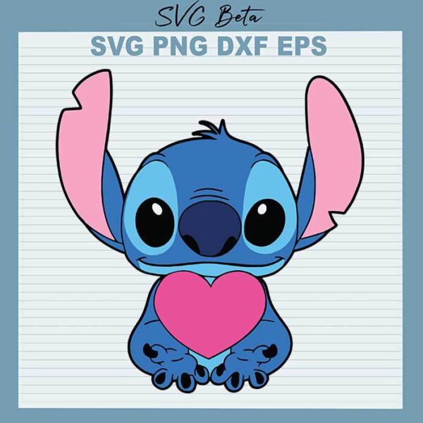 Stitch Holding Heart svg