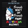 Unicorn hug autism friend svg
