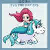 Mermaid riding a unicorn svg