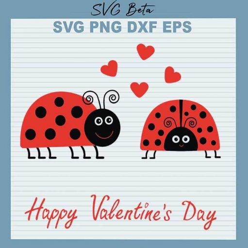 Ladybug Happy Valentine Day Svg