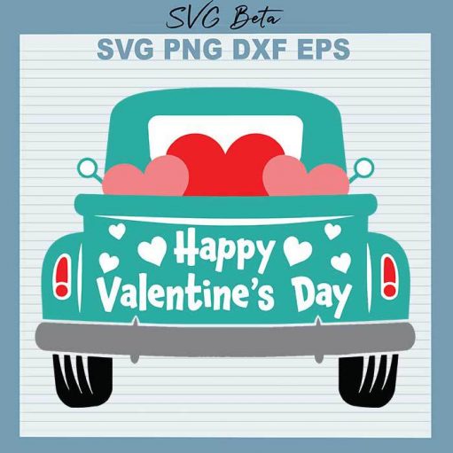 Happy Valentine Day Truck svg