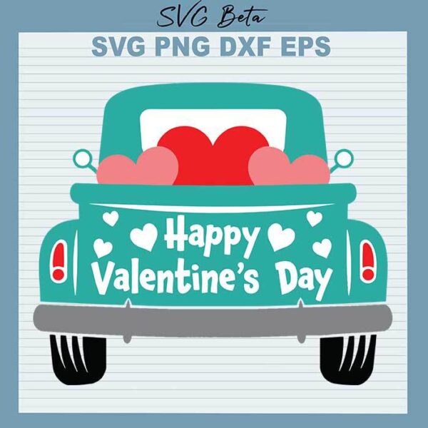 Happy Valentine Day Truck svg