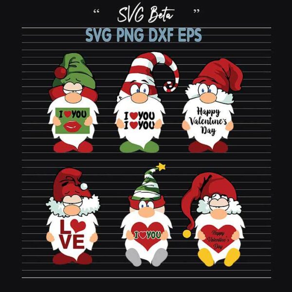 Gnome Valentine Day Bundle svg