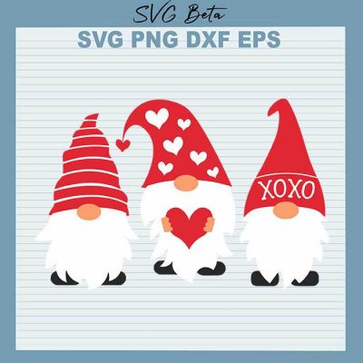 Valentine Gnome SVG cut files for craft and handmade products