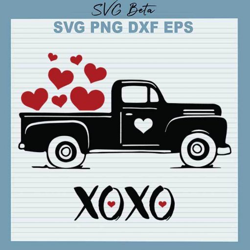 Valentine Vintage Truck XOXO svg