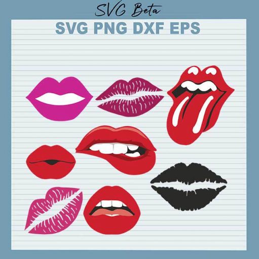 Red lips bundle svg cut file for cricut silhouette studio handmade products craft