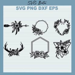 Floral wreath bundle svg