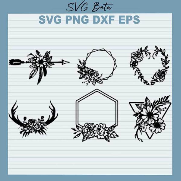 Floral wreath bundle svg