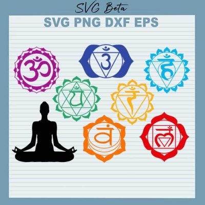 7 chakras symbol SVG file for craft handmade cricut products