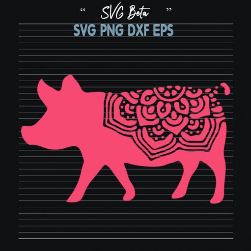 Mandala Pig Svg