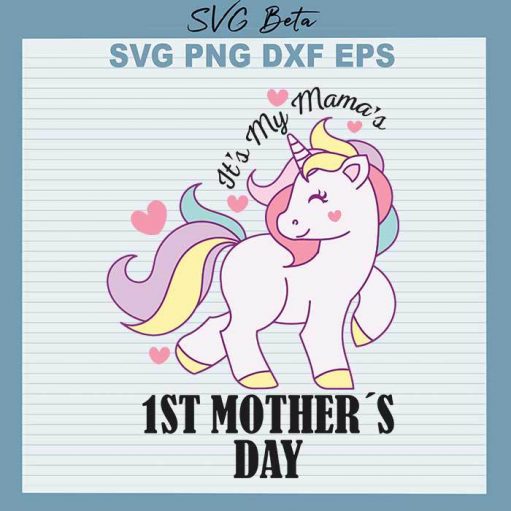 1st mother's day unicorn svg