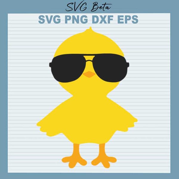 Baby chick wearing glasses svg