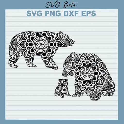 Mandala Family Bear svg