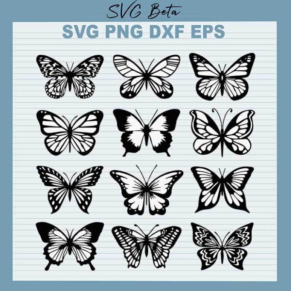 12 butterfly bundle svg