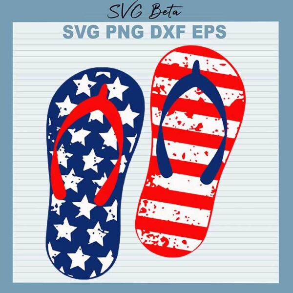 Flip flop American flag svg