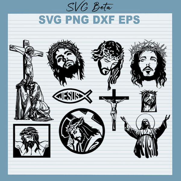 Jesus Face Bundle svg