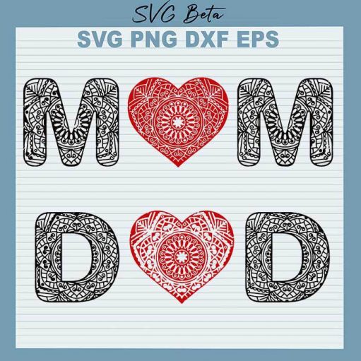 Mandala mom dad svg