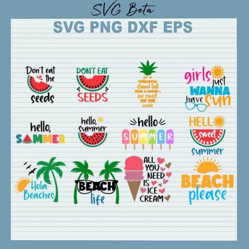 Hello Summer Bundle svg