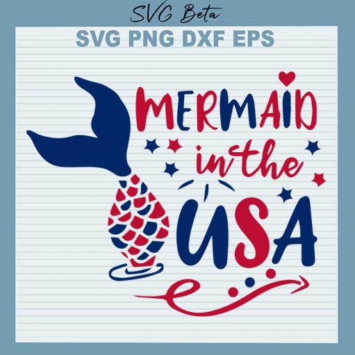Mermaid in the USA svg cut file for cricut silhouette studio handmade products craft