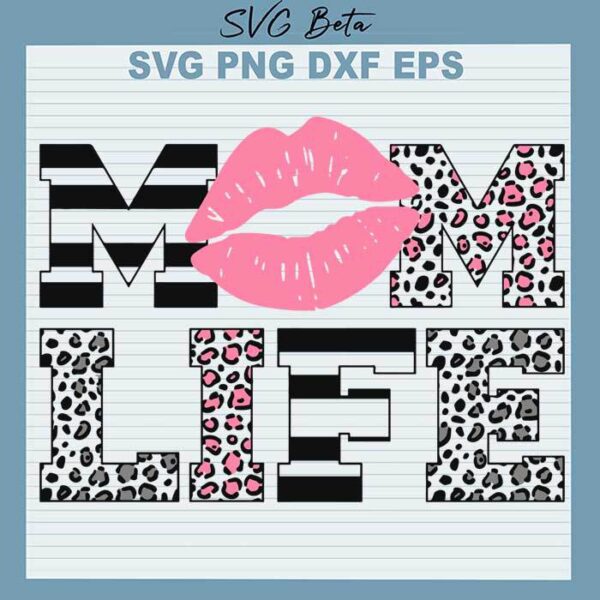 Mom life leopard svg