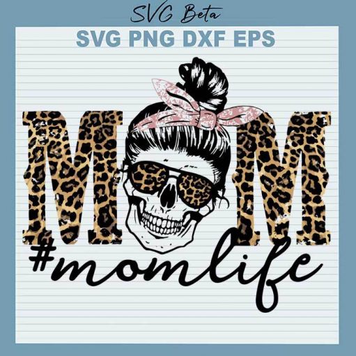 Leopard Skull Mom Life Svg