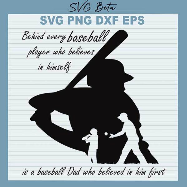 Behind baseball player is baseball dad svg