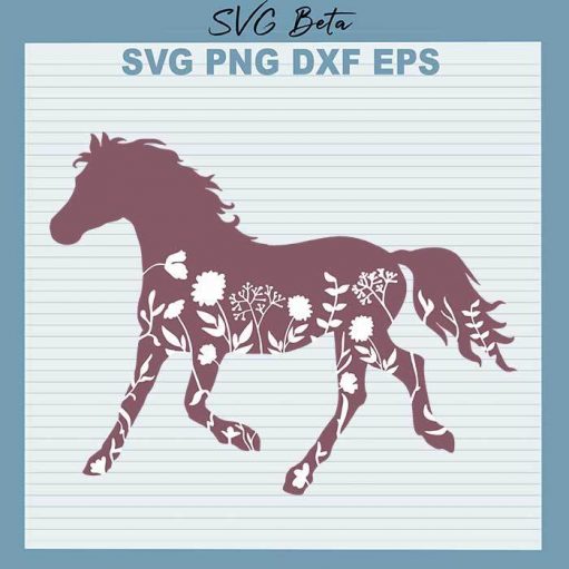 Floral horse svg