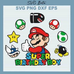 Super Mario birthday boy svg