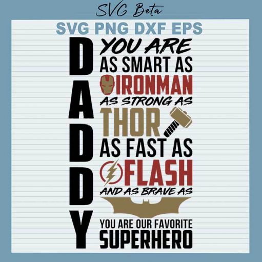 Daddy smart as Iron man svg