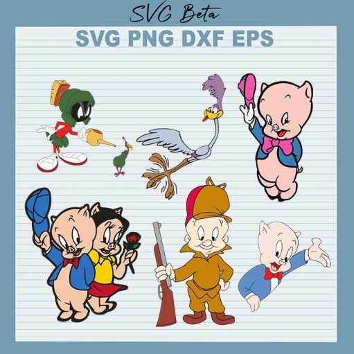 Looney Tunes Porky Pig Bundle SVG, Looney Tunes SVG, Porky Pig SVG