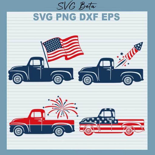 Vintage Truck 4th of July Bundle svg