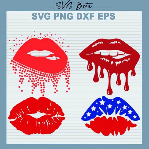 Dripping Red Lips Bundle svg