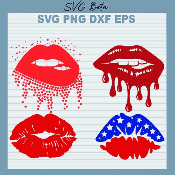 Dripping Red Lips Bundle svg