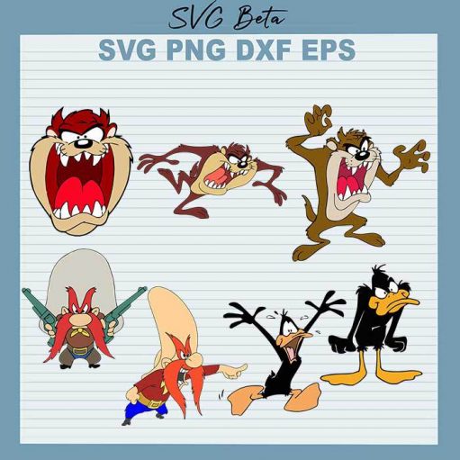 Looney Tunes Taz Daffy Duck svg