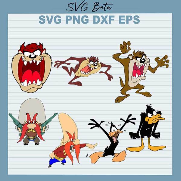 Looney Tunes Taz Daffy Duck svg