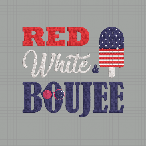 Red white and boujee Embroidered File