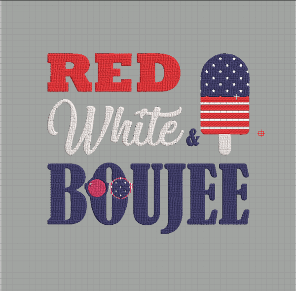 Red white and boujee Embroidered File