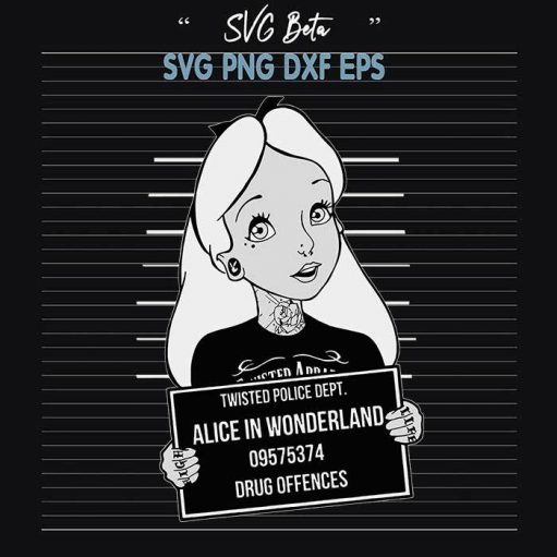 Alice In The Wonderland Twisted Police SVG, Tattoo Alice SVG, Bad Alice In The Wonderland SVG