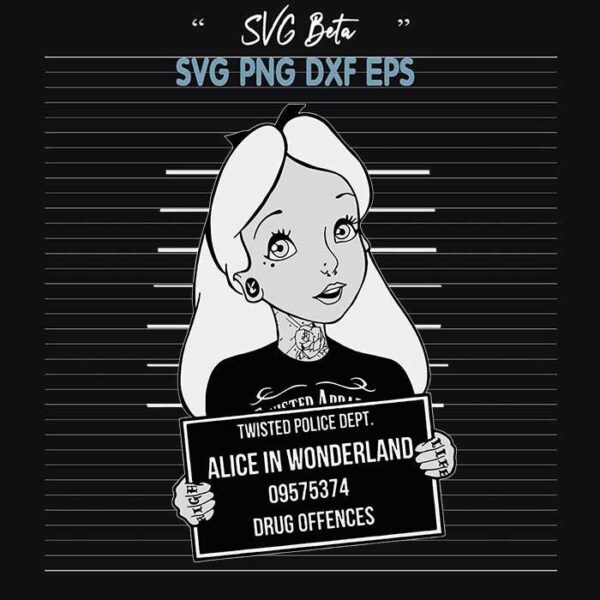 Alice In The Wonderland Twisted Police Dept svg