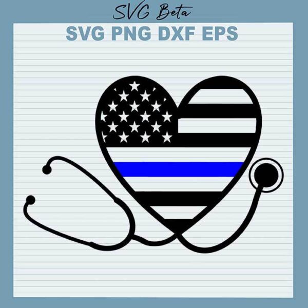 Nurse Heart stethoscope svg